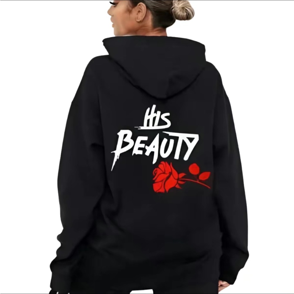 Black Hoodie with Red Graphic